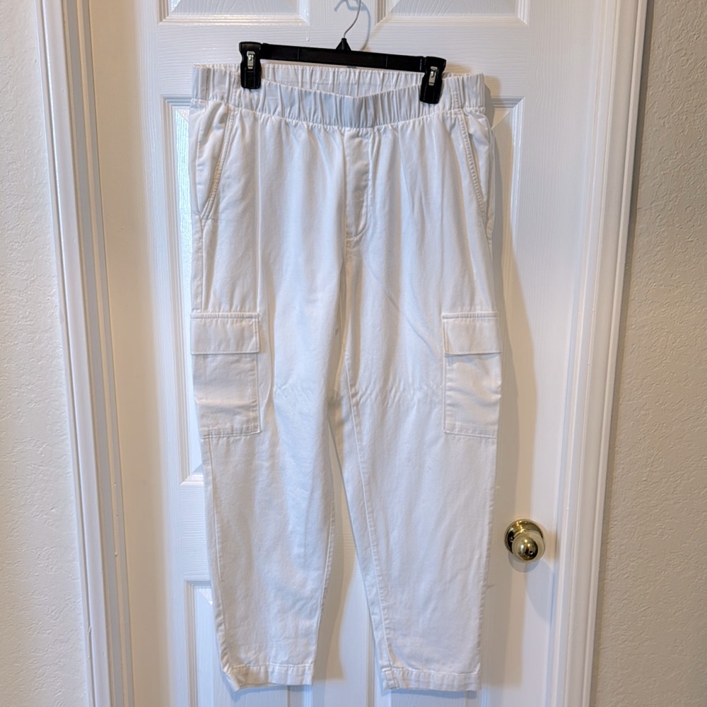 GAP White Cargo Jogger Pants L